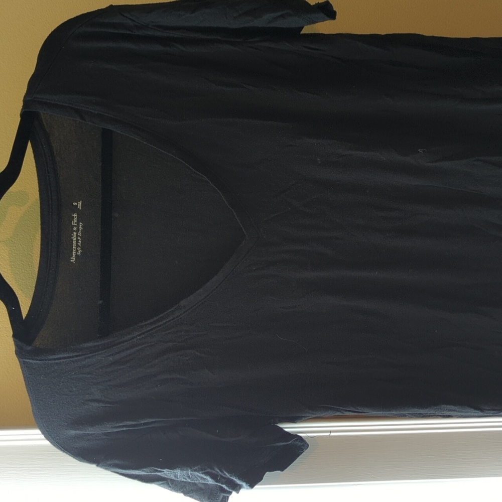 Abercrombie & Fitch black "Soft A&F Drapey" tee. Women's size S.
